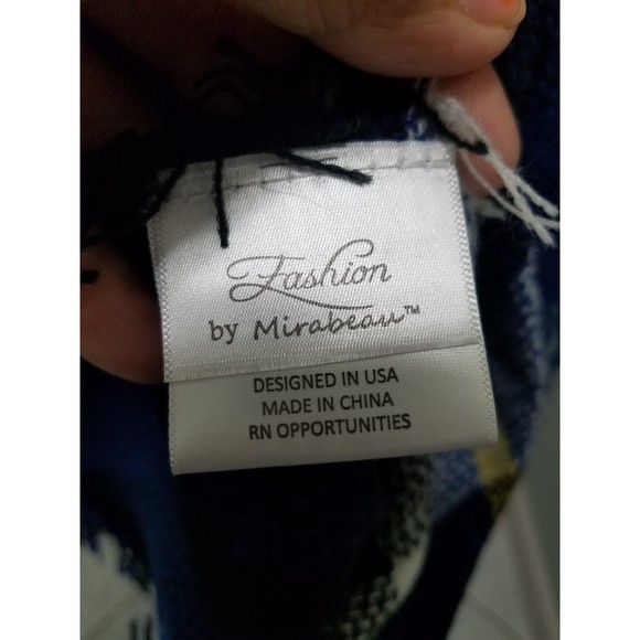 Fashion by Mirabeau Shawl One Size Blue Plaid Raw Hem Fringed Poncho Wraps - Picture 6 of 7